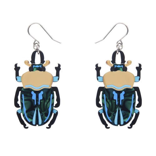 Erstwilder - Ruby the Rainbow Stag Beetle Earrings