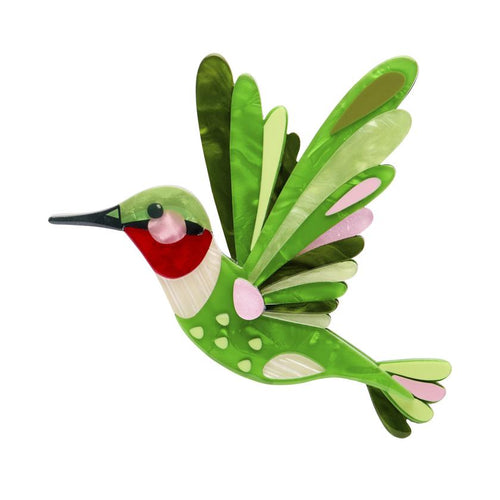 Erstwilder x Pete Cromer - The Riveting Ruby-Throated Hummingbird Brooch