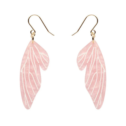Fairy Wings Drop Earrings - Pink