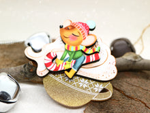 Laliblue - Little Mouse on Cappuccino Cream brooch