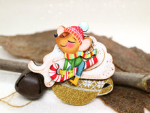 Laliblue - Little Mouse on Cappuccino Cream brooch