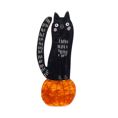 Erstwilder x Terry Runyan - Pumpkin Time Kitty Brooch