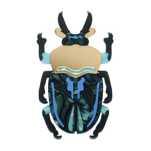 Erstwilder - Ruby the Rainbow Stag Beetle Brooch