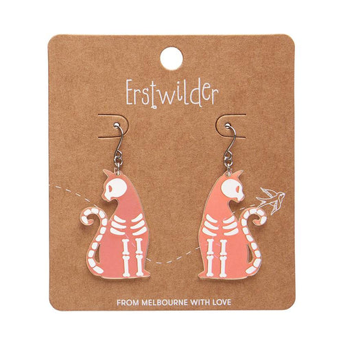 Erstwilder - Bone Kitty Drop Earrings – Iridescent
