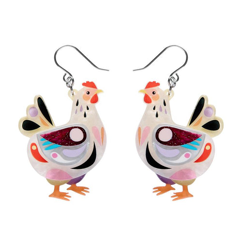 Erstwilder x Pete Cromer – Clara the Chicken Drop Earrings