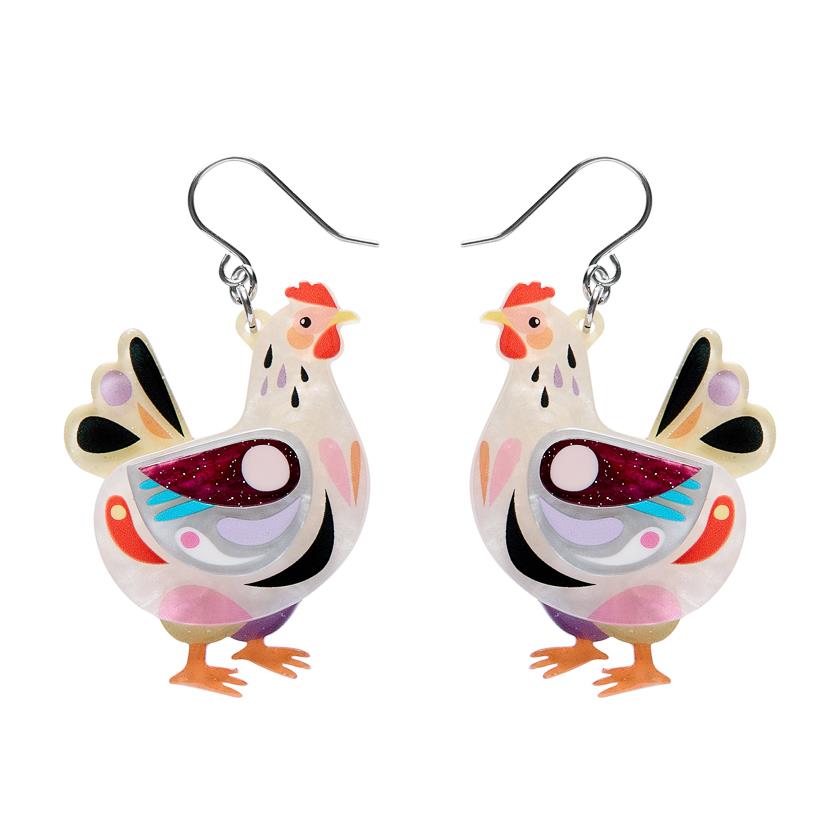 Erstwilder x Pete Cromer – Clara the Chicken Drop Earrings
