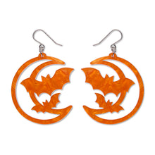 Erstwilder - Moon & Bats Drop Earrings - Orange