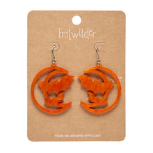 Erstwilder - Moon & Bats Drop Earrings - Orange