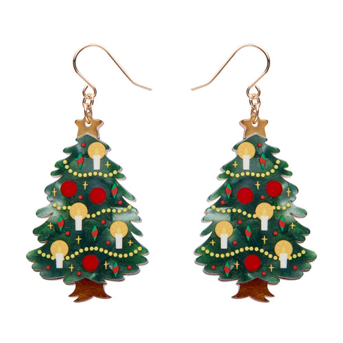 Erstwilder - Christmas Tree Centre-Piece Drop Earrings