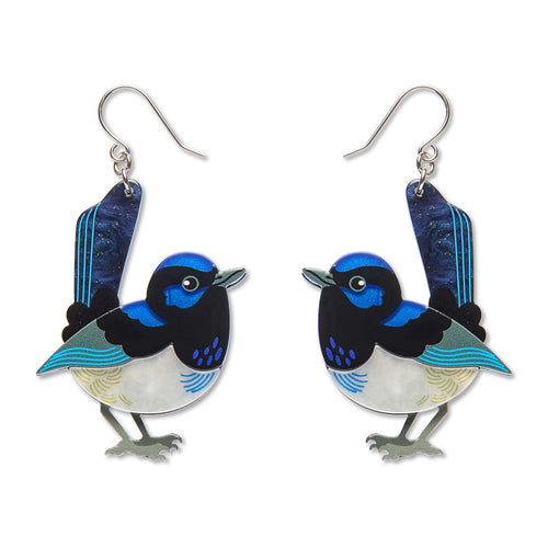Erstwilder - Superb Fairy Wren Drop Earrings