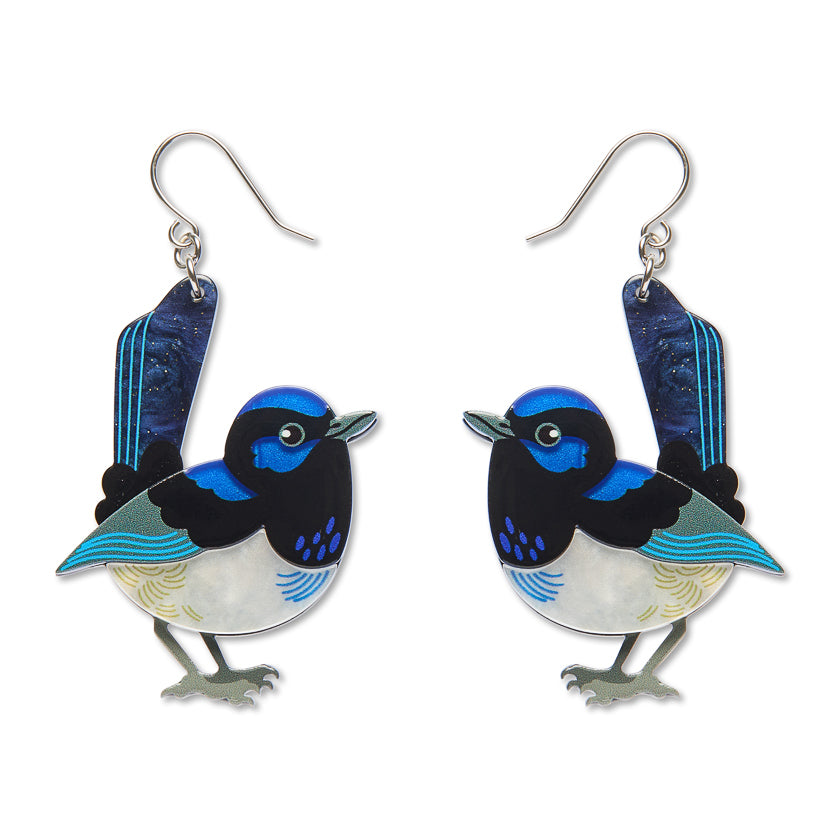 Erstwilder - Superb Fairy Wren Drop Earrings