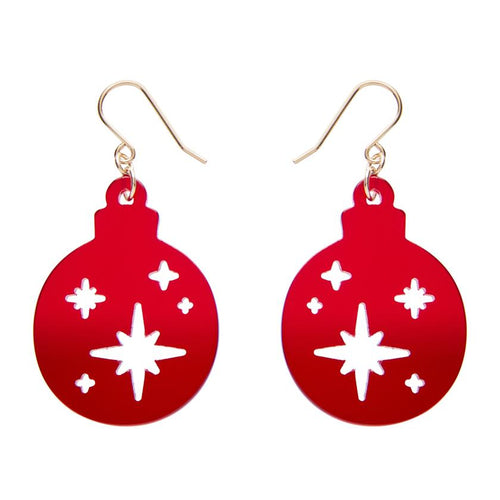 Erstwilder - Round Bauble Drop Earrings - Red
