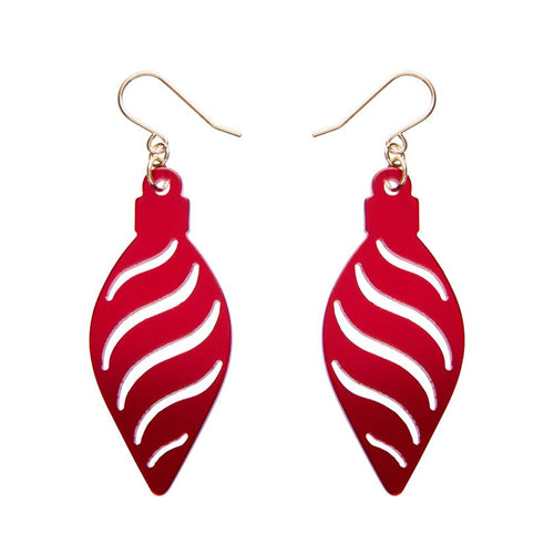 Erstwilder - Long Bauble Drop Earrings - Red