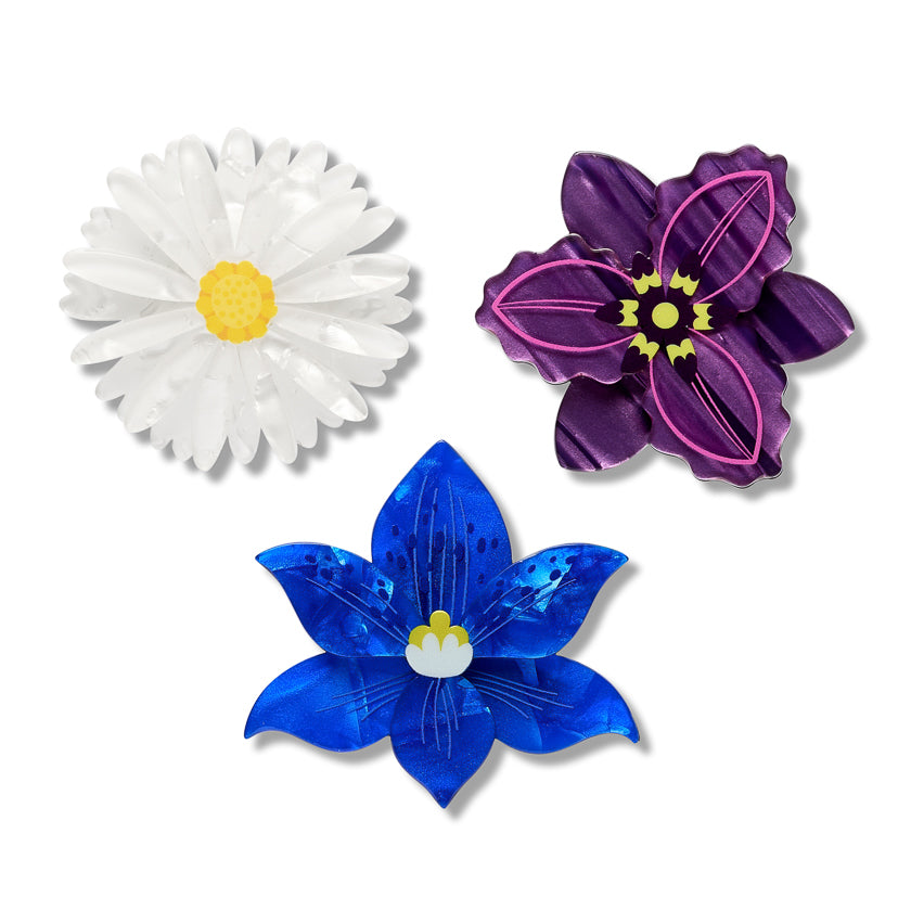 Erstwilder - Assorted Flowers Hair Clips – 3 Piece