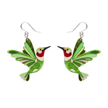 Erstwilder x Pete Cromer - The Riveting Ruby-Throated Hummingbird Drop Earrings