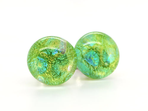 One-of-a-kind handmade glass studs (10mm)