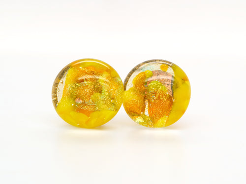 One-of-a-kind handmade glass studs (11mm)