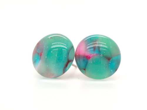 One-of-a-kind handmade glass studs (11mm)