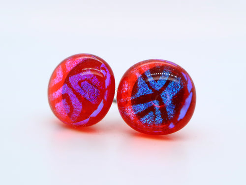 One-of-a-kind handmade glass studs (9mm)