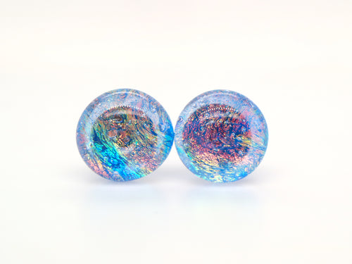 One-of-a-kind handmade glass studs (11mm)