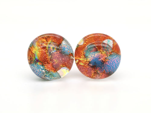 One-of-a-kind handmade glass studs (11mm)