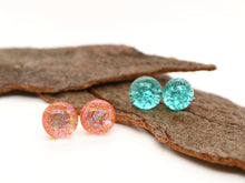 One-of-a-kind handmade glass studs (9mm)