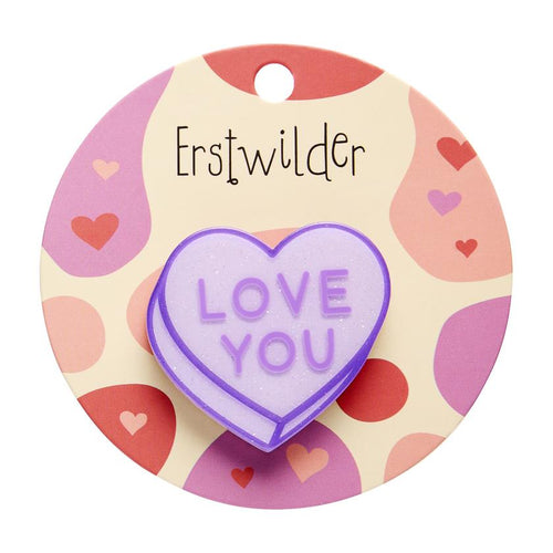 Erstwilder - Candy Heart Simplified Mini Brooch – Purple