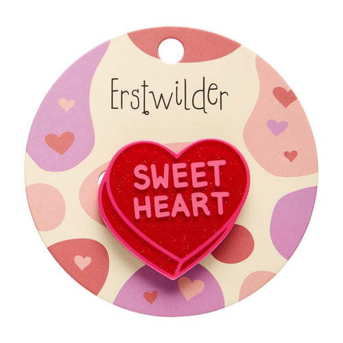 Erstwilder - Candy Heart Simplified Mini Brooch – Red