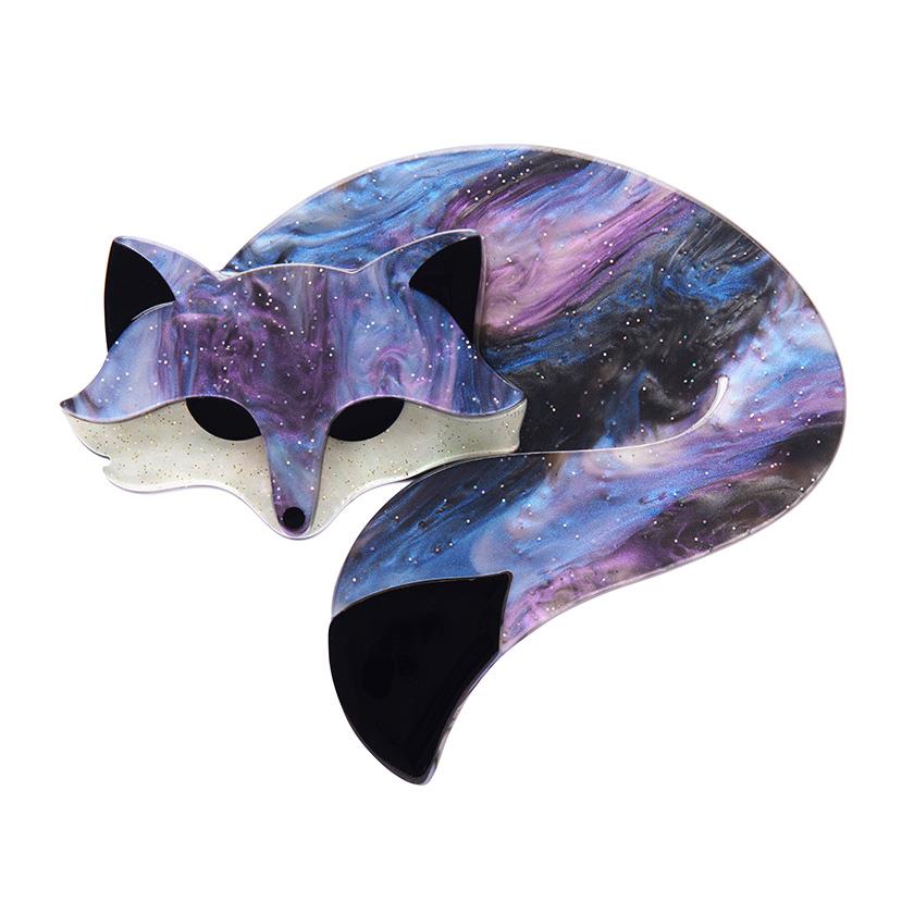 Erstwilder - Saffron the Sleeping Fox Brooch – Purple (2023)