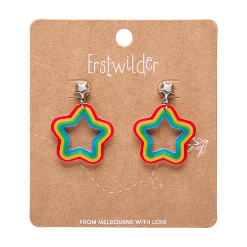 Star Rainbow Stud Drop Earrings