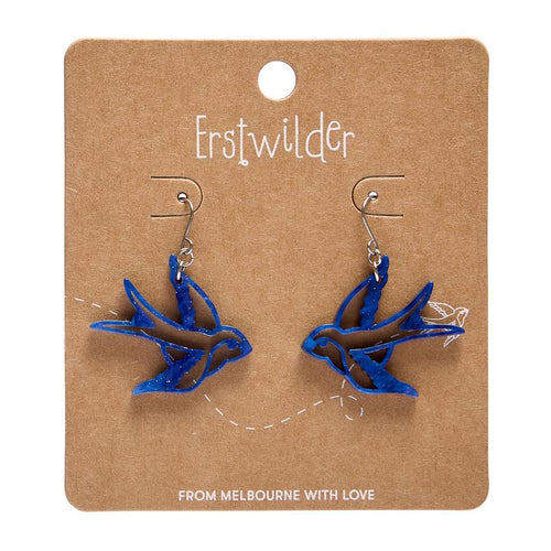 Erstwilder - Swallow Drop Earrings – Blue