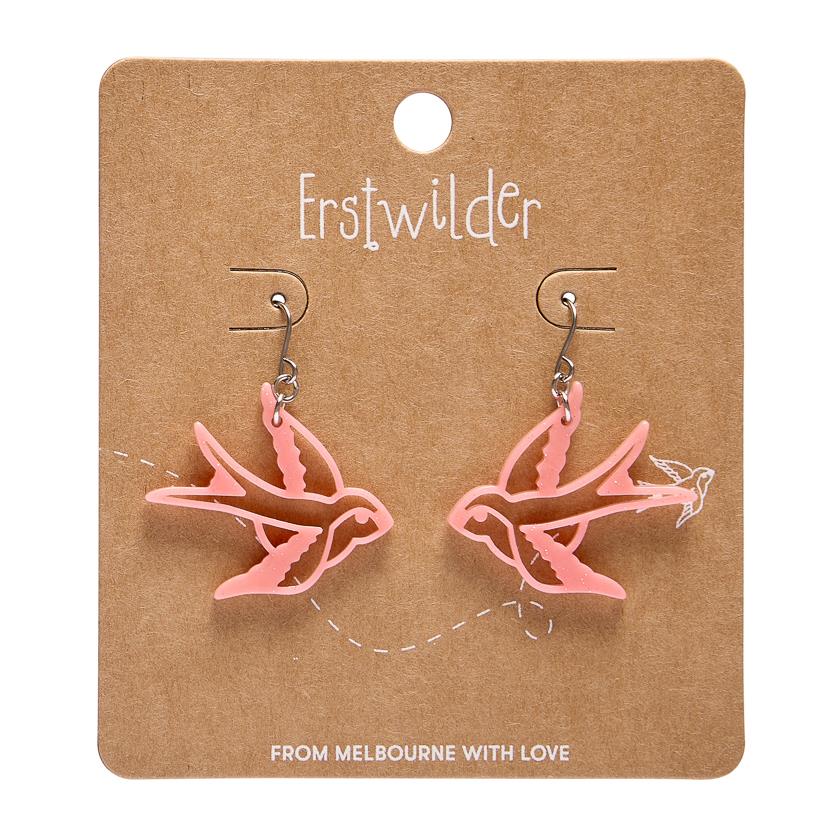 Erstwilder - Swallow Drop Earrings – Pink