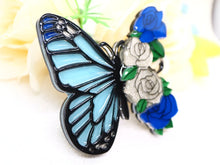 Vera Chan - Artist collaboration - Stained glass butterfly brooch (Blue)