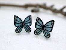 Vera Chan - Artist collaboration - Stained glass butterfly studs (Blue)