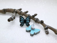 Vera Chan - Artist collaboration - Stained glass butterfly studs (Blue)
