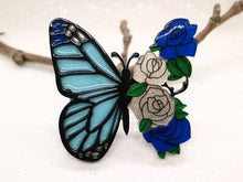 Vera Chan - Artist collaboration - Stained glass butterfly brooch (Blue)