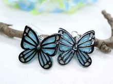 Vera Chan - Artist collaboration - Stained glass butterfly drop earrings (Blue)