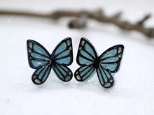 Vera Chan - Artist collaboration - Stained glass butterfly studs (Blue)