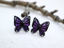 Vera Chan - Artist collaboration - Stained glass butterfly studs (Purple)