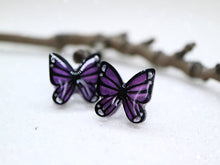 Vera Chan - Artist collaboration - Stained glass butterfly studs (Purple)