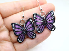 Vera Chan - Artist collaboration - Stained glass butterfly drop earrings (Purple)
