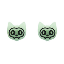 Erstwilder - Cat Glow in the Dark Stud Earrings – Green