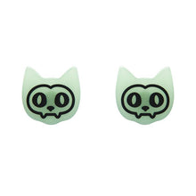 Erstwilder - Cat Glow in the Dark Stud Earrings – Green