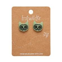 Erstwilder - Cat Glow in the Dark Stud Earrings – Green