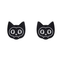 Erstwilder - Cat Ripple Stud Earrings - Black