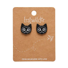 Erstwilder - Cat Ripple Stud Earrings - Black