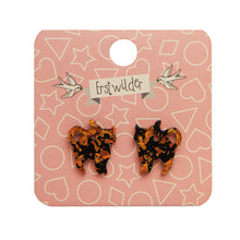 Erstwilder - Pussy Cat Chunky Glitter Resin Stud Earrings - Orange
