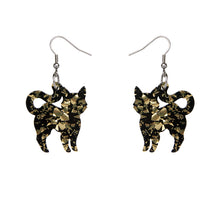Erstwilder - Cat Chunky Glitter Resin Drop Earrings - Yellow