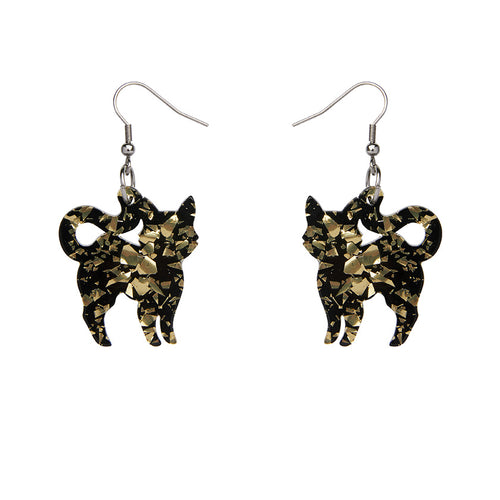 Erstwilder - Cat Chunky Glitter Resin Drop Earrings - Yellow