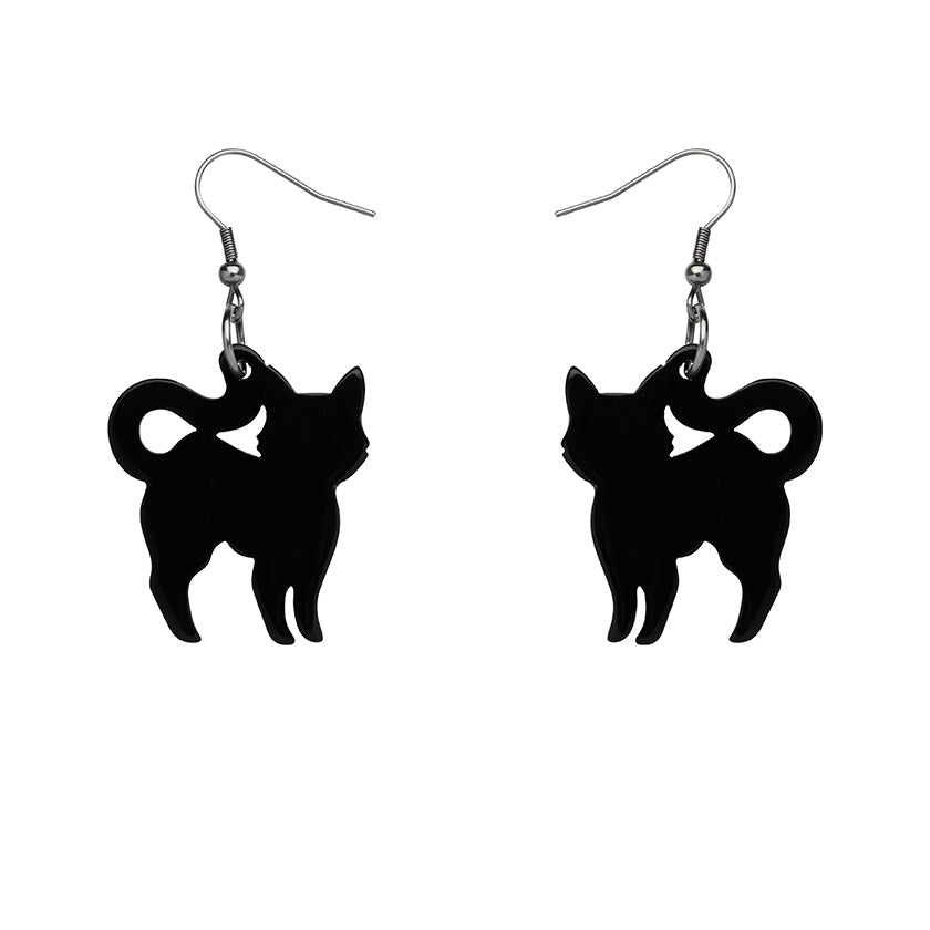 Erstwilder - Cat Solid Resin Drop Earrings - Black